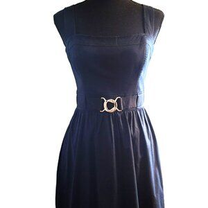 Shoshanna Black Square-Neck Tank-Strap Dress - 4